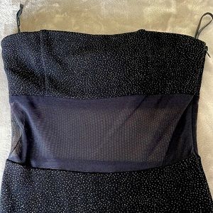 Jessica McClintock for Gunne Sax - Black Sparkle Maxi Strapless Dress w/ Slit